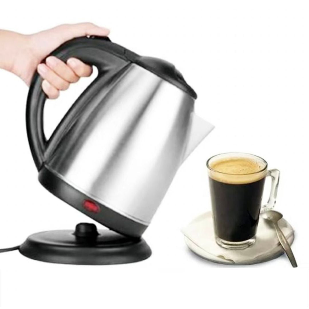 Electric Kettle Stainless Steel Cordless Jug 1.8L Overheat Protection - 1500W UK