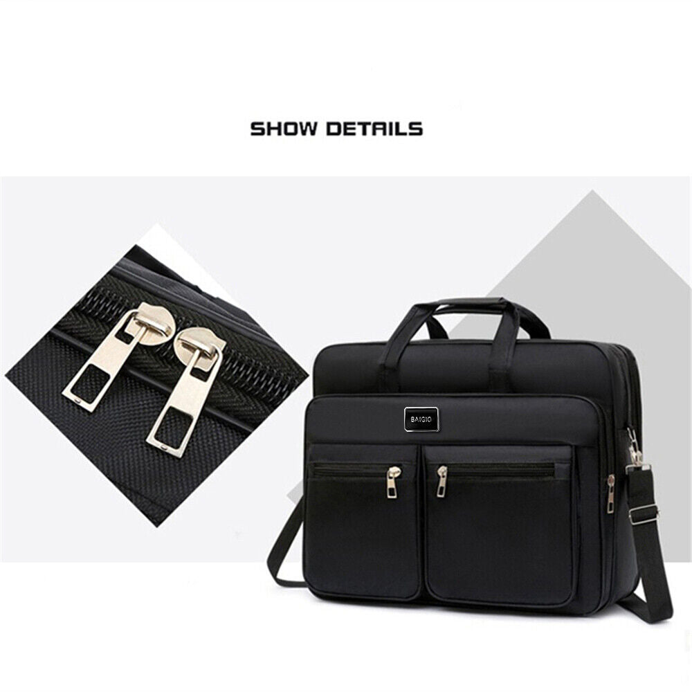 Men Shoulder Messenger Bag Waterproof Travel Business Work Laptop Bag Briefcase