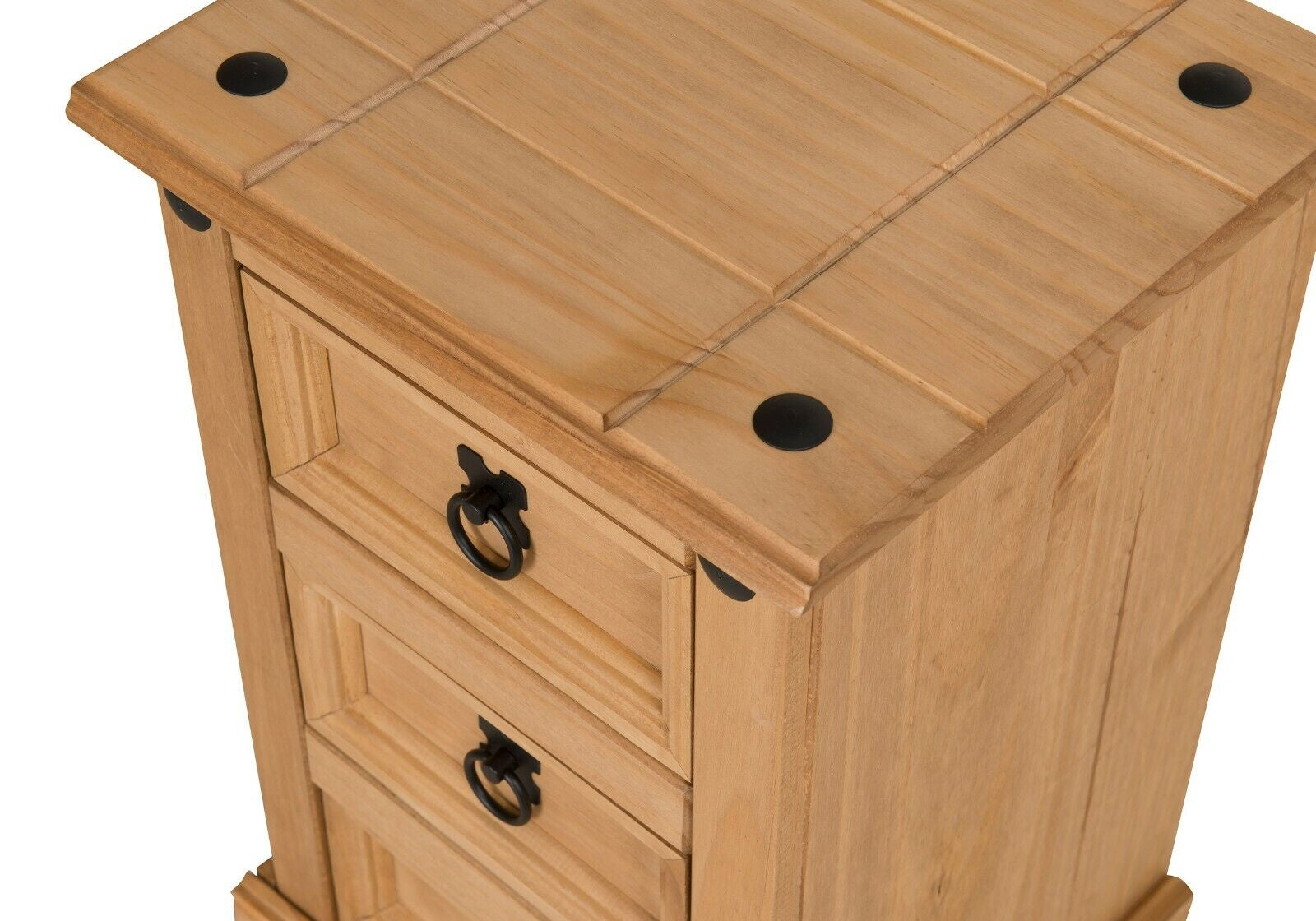 Corona Bedside Cabinet 3 Drawer Table Chest Solid Pine