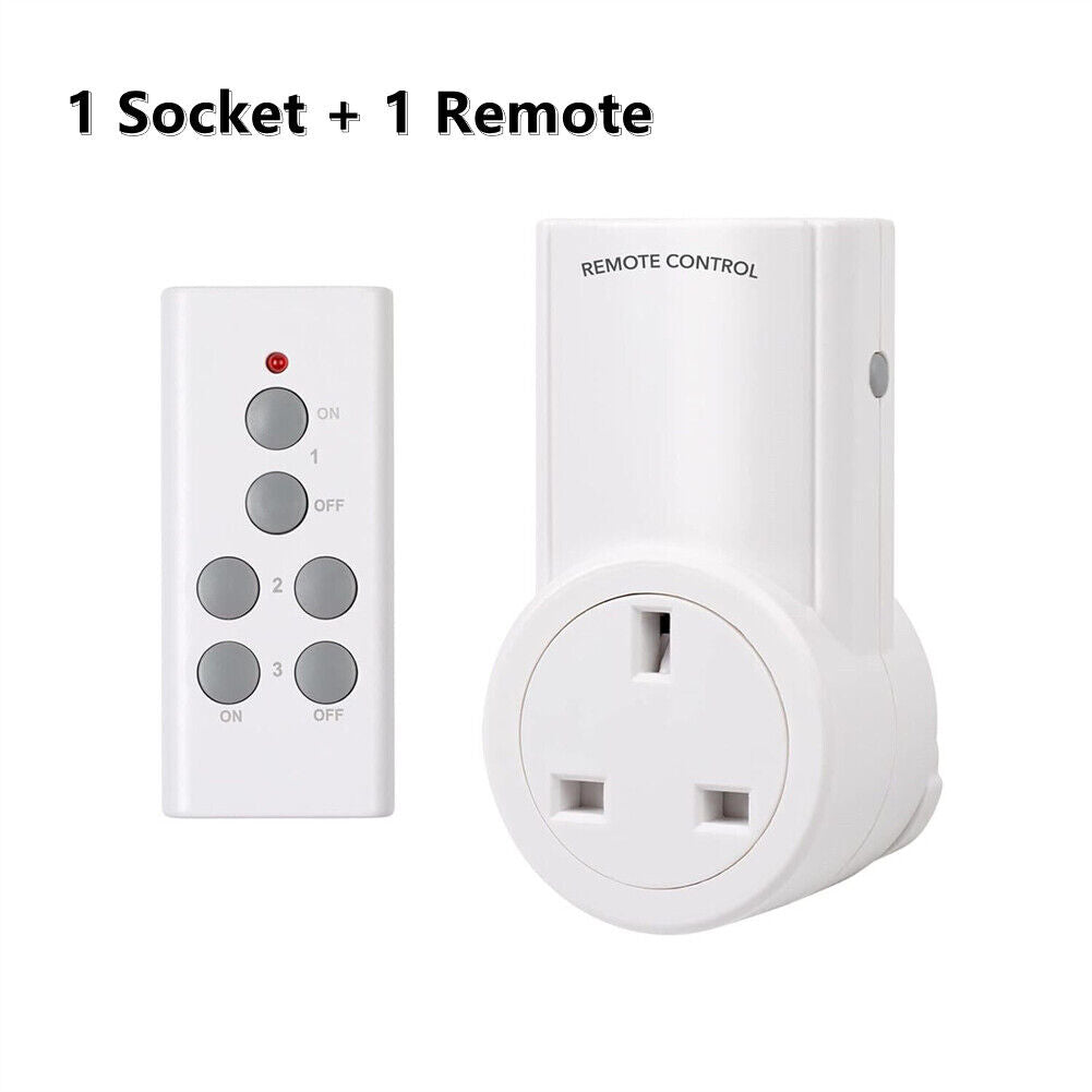 1-5 Remote Control Sockets Wireless Switch Home Mains Power Outlet Pack UK Plug