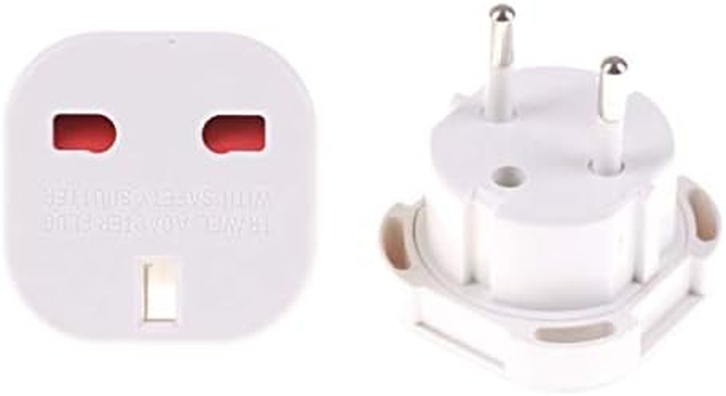 Travel Adapter Plug (UK TO EU, White)