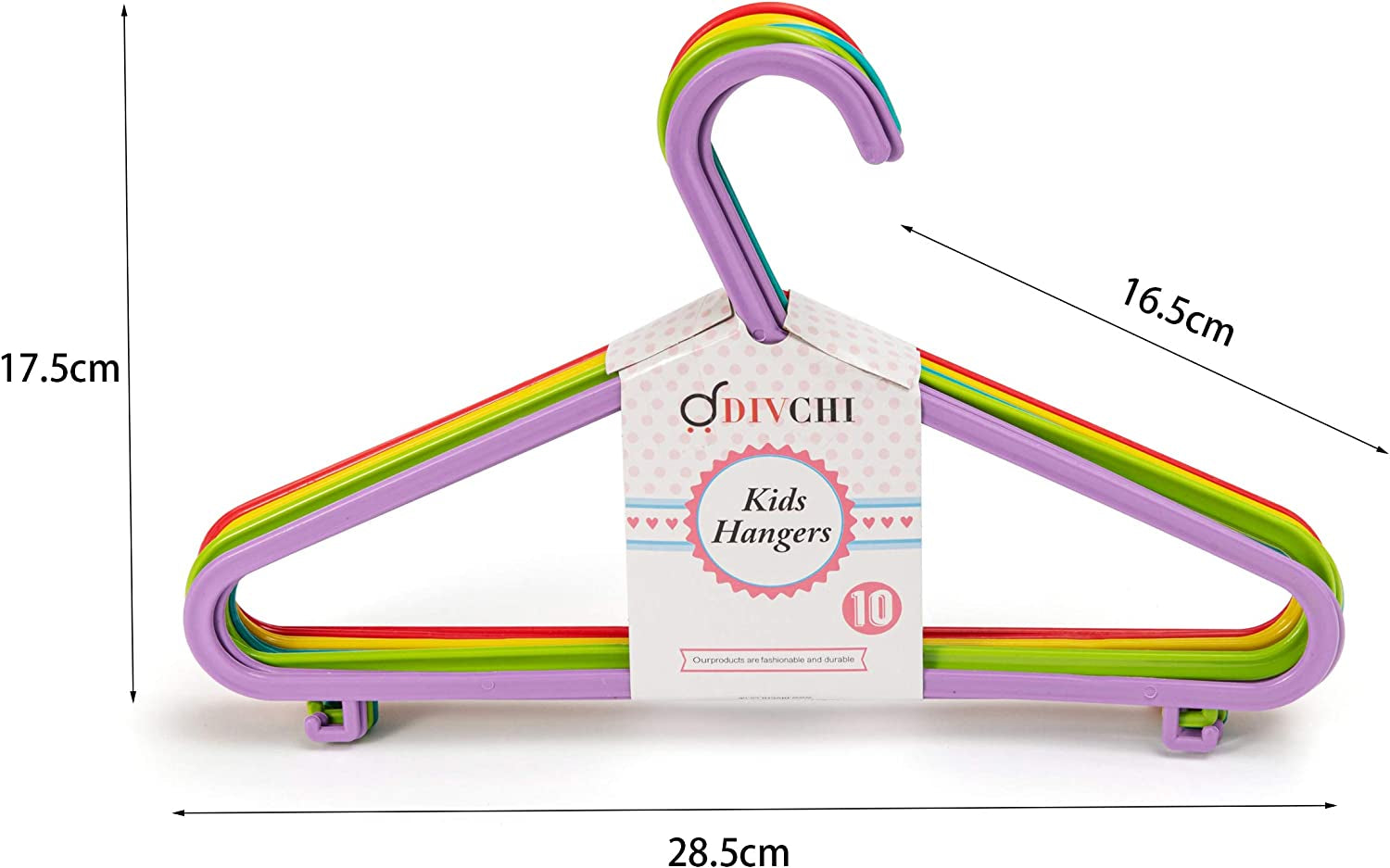 40 Pack Children's Hanger Plastic Tubular Kids Hangers Non Slip Clothes Hanger Multicolour for Kids Babies (40-Pack)