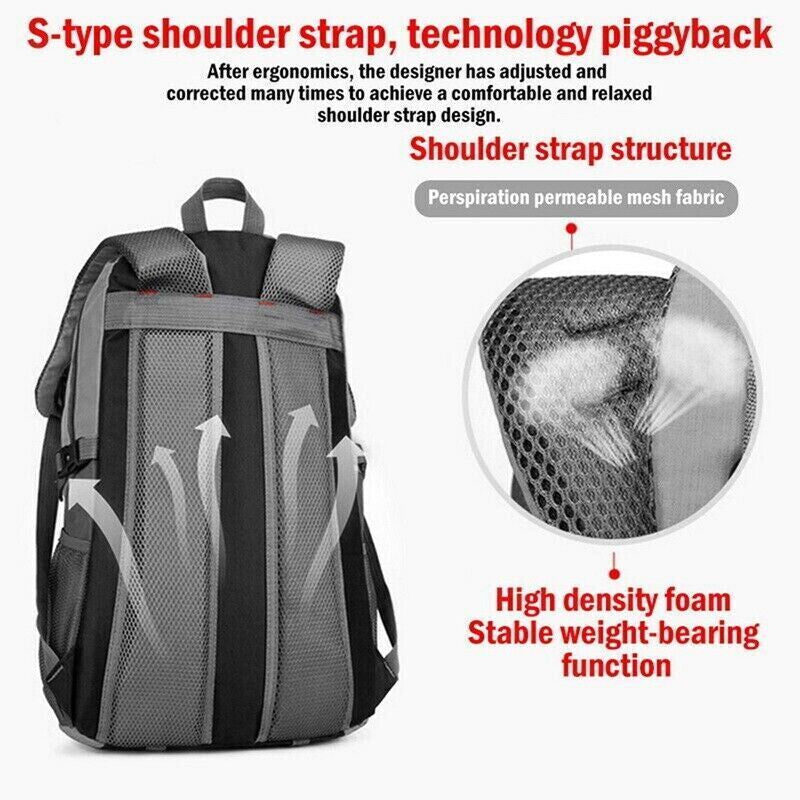 Large Waterproof Backpack 40L Bag Camping Hiking Walking Travel Rucksack Outdoor