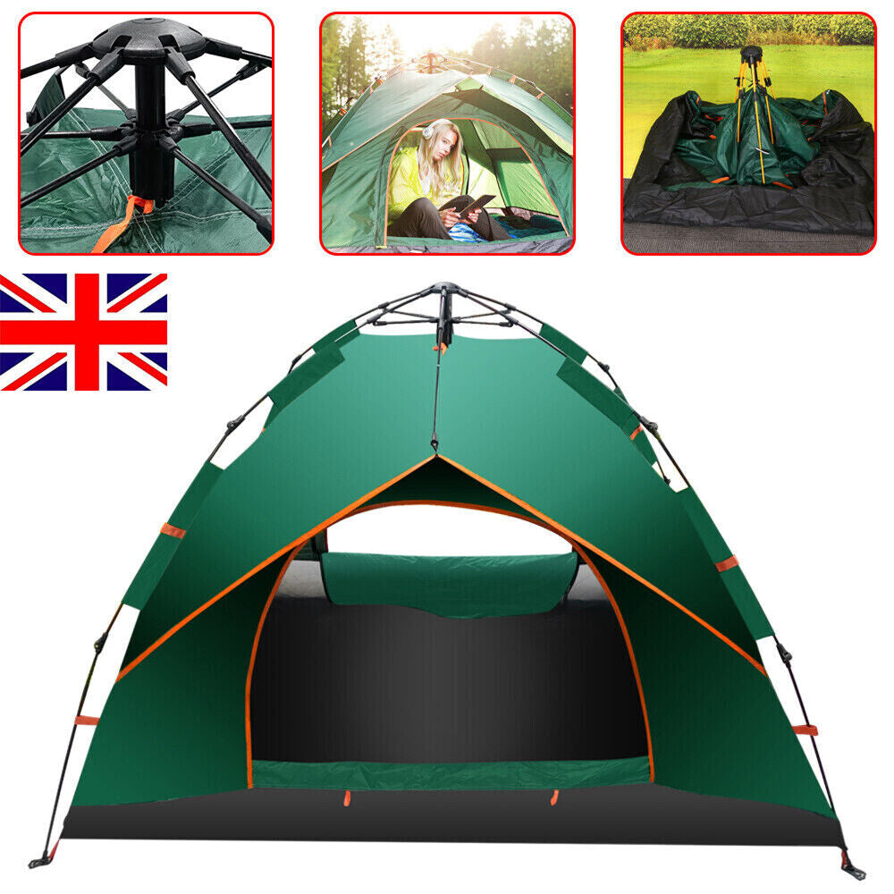 4-5 Man Automatic Instant Double Layer Pop Up Camping Tent Waterproof Outdoor UK