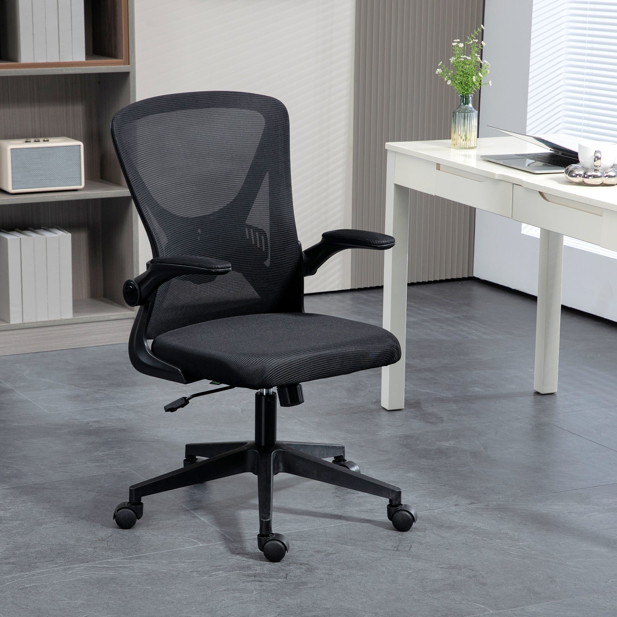  Chair with Flip-up Armrests Lumbar Back Support