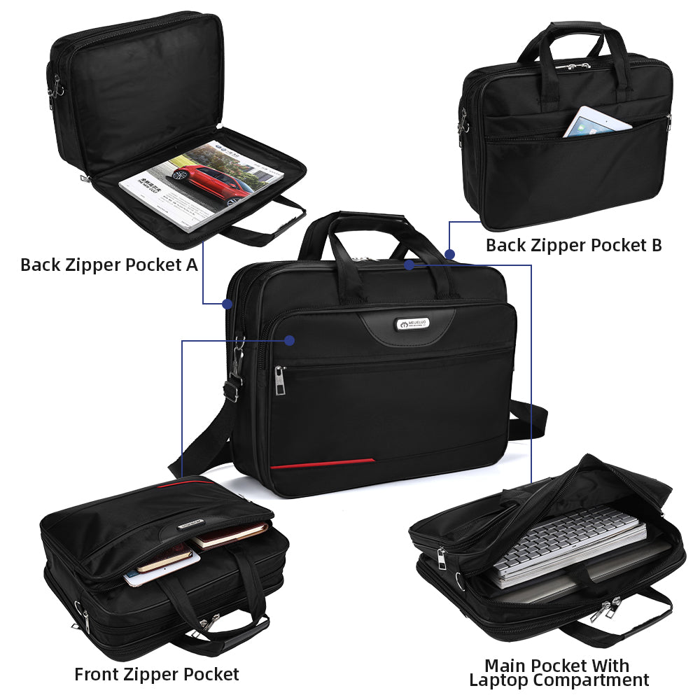 Men Briefcase Waterproof Padded Laptop Work Case Business Travel Shoulder Bag