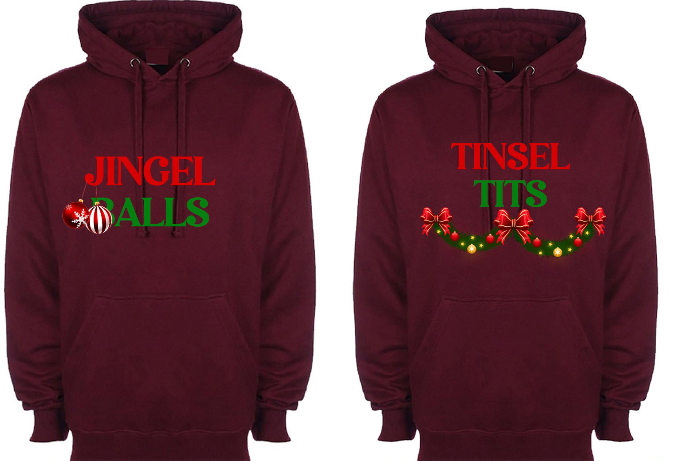 Jingle balls and Tinsel Tits Hood christmas married custom couple christmas Hoodies, couple matching shirts