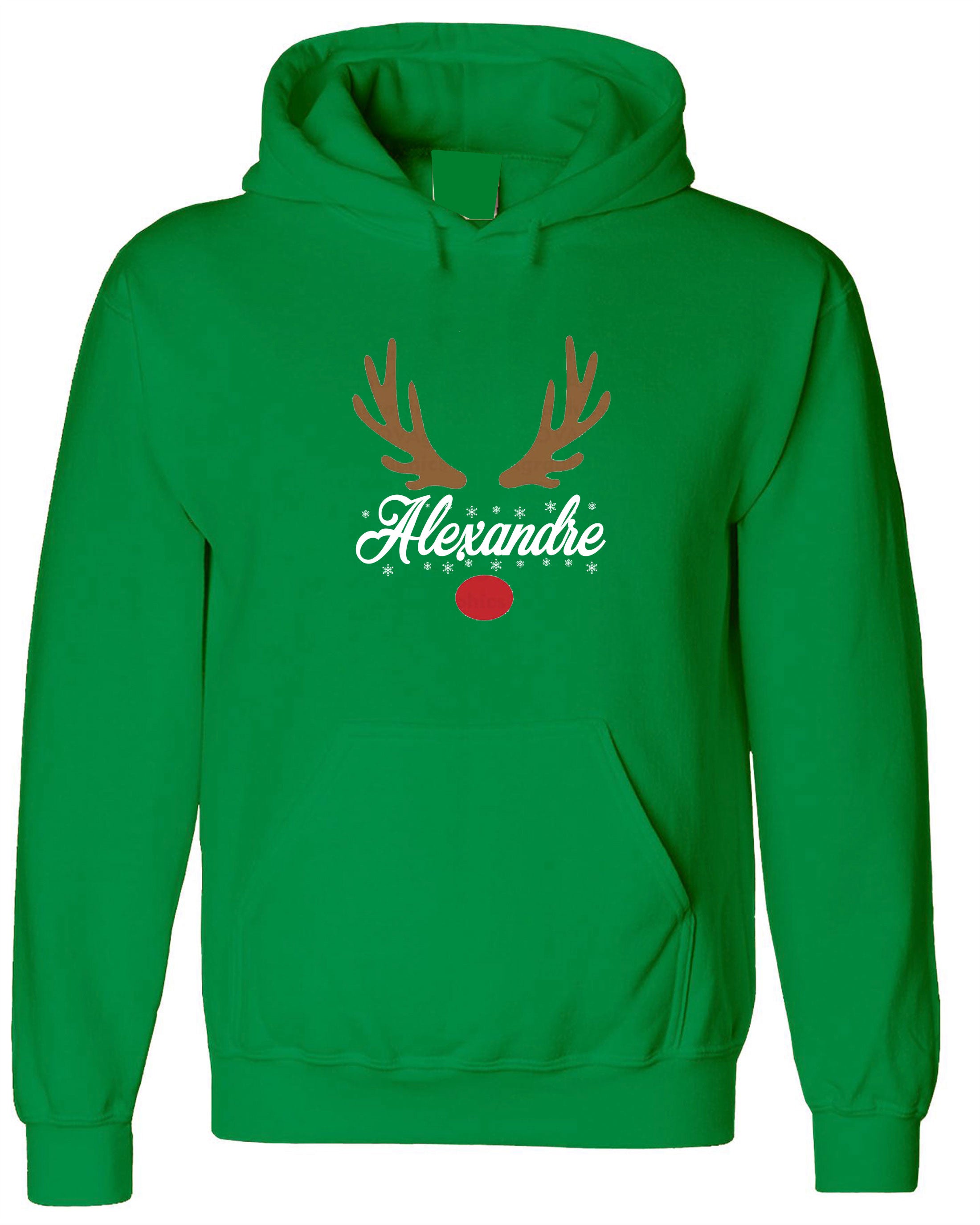 Personalized Reindeer Christmas Hood christmas married custom couple christmas Hoodies, couple matching shirts