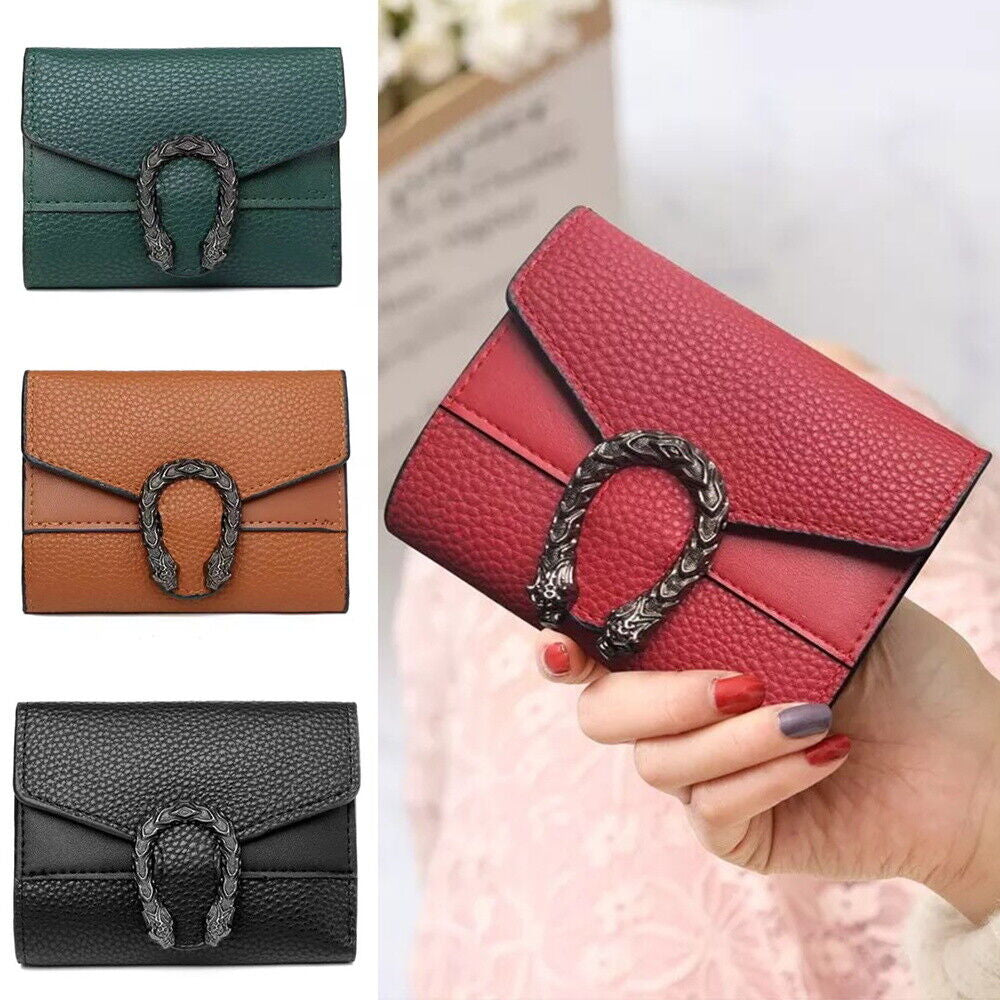 Women Short Small Money Purse Wallet Ladies Leather Folding Coin Card Holder UK