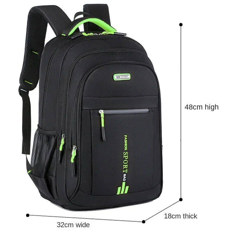 40L Backpack Oxford Waterproof Large Travel Rucksack School Shoulder Bag