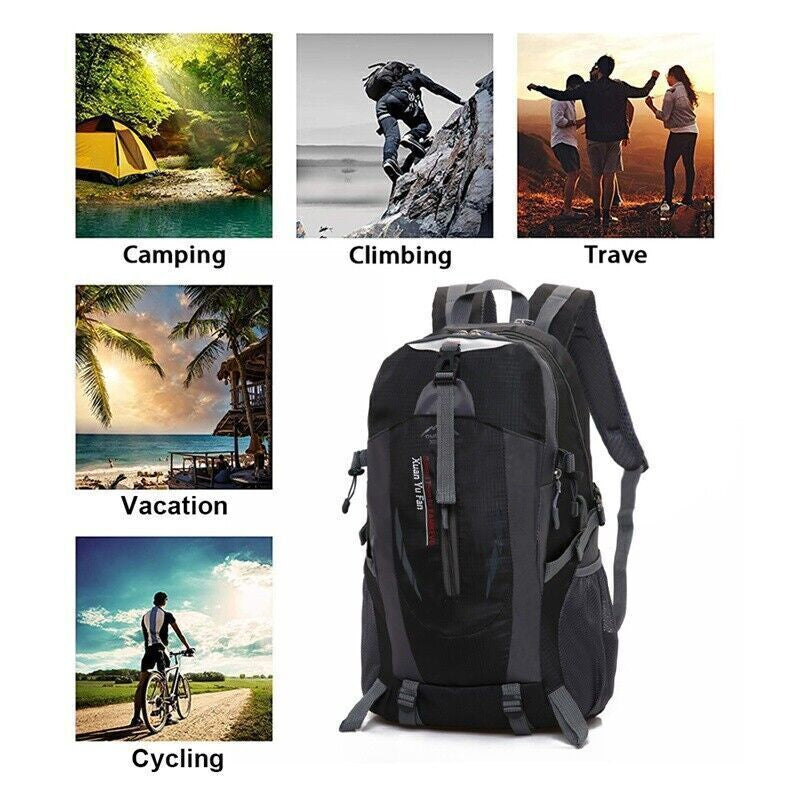 Large Waterproof Backpack 40L Bag Camping Hiking Walking Travel Rucksack Outdoor