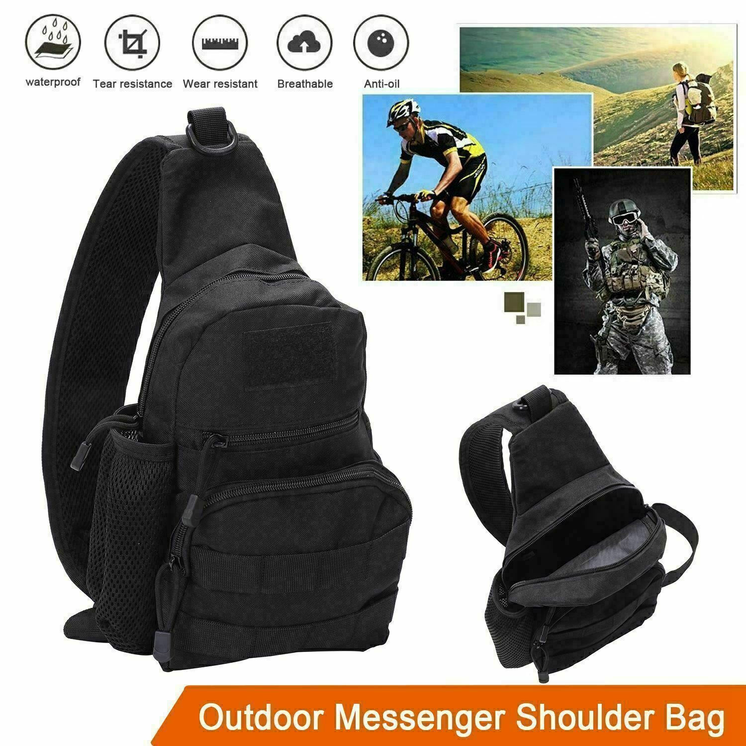 Men Small Chest Bag Pack Travel Sport Shoulder Sling Backpack Cross Body Outdoor