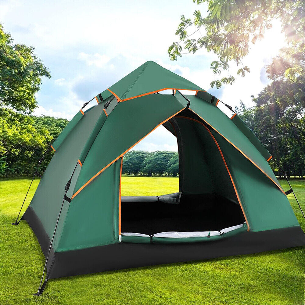 4-5 Man Automatic Instant Double Layer Pop Up Camping Tent Waterproof Outdoor UK