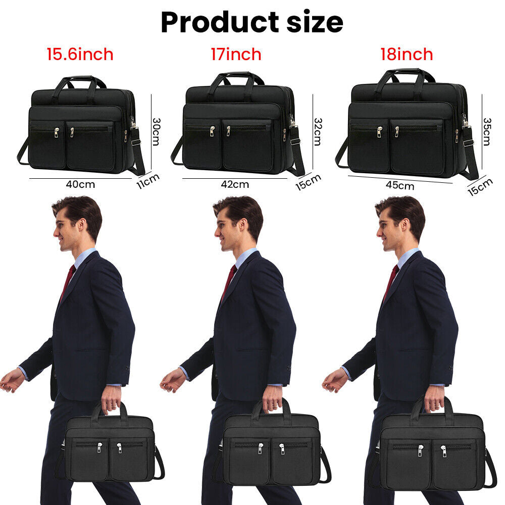 Men Shoulder Messenger Bag Waterproof Travel Business Work Laptop Bag Briefcase