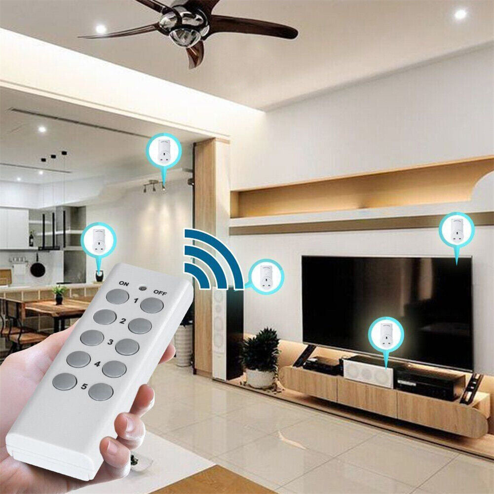 1-5 Remote Control Sockets Wireless Switch Home Mains Power Outlet Pack UK Plug