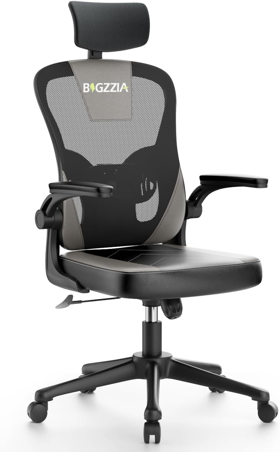 Ergonomic Office Chair - Computer Desk Chair with Adjustable Headrest, Gaming Chair, Work Chair Study Chair Swivel Chair with Casters for Meeting Room and Office (Black and white)