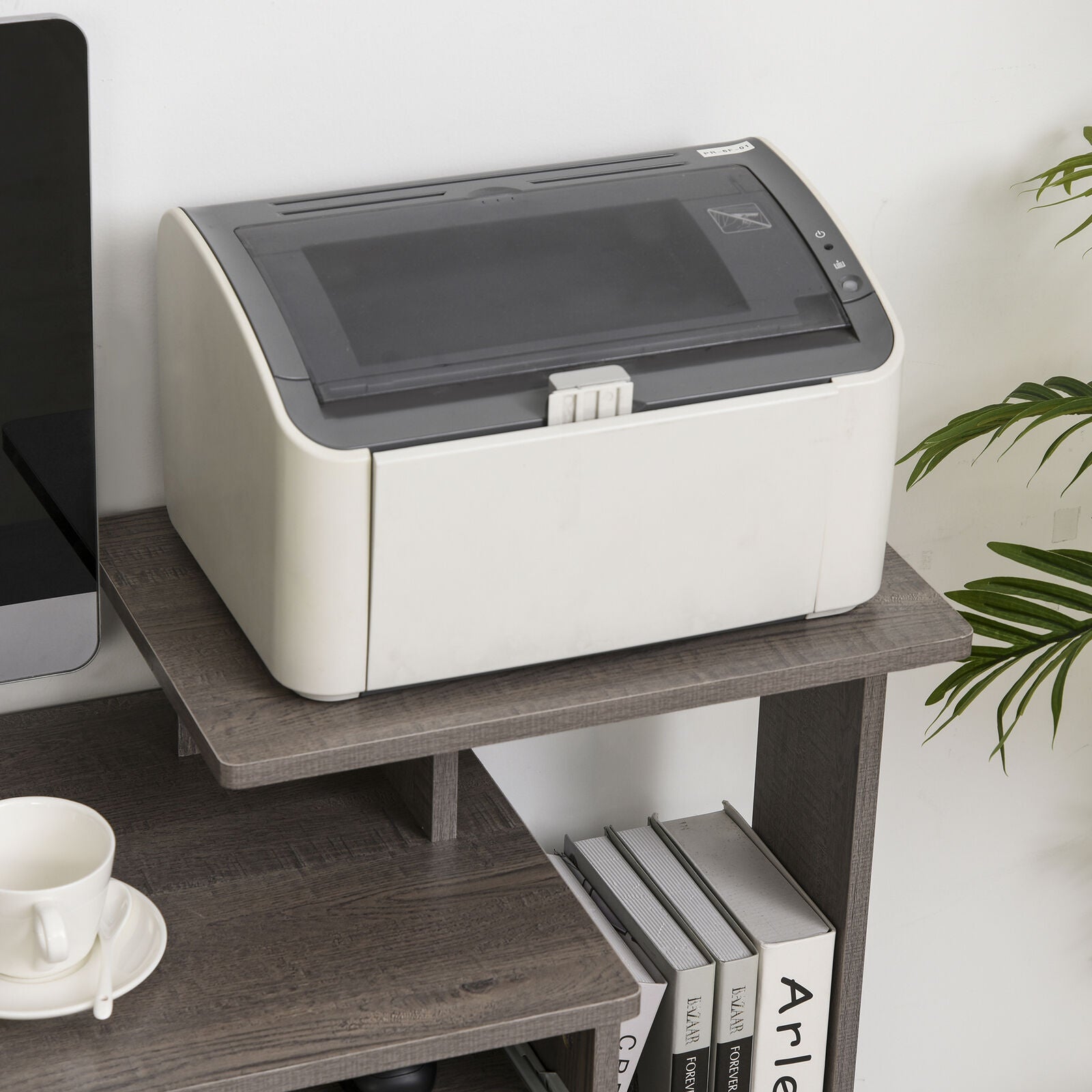 Computer Desk with Sliding Keyboard Tray Storage Drawer Shelf Workstation Grey