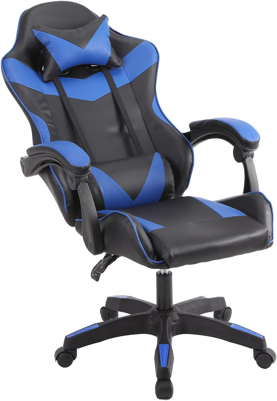 Heavy Duty Gaming Reclining Racing Chair PU Leather Swivel PC Game Desk Chair