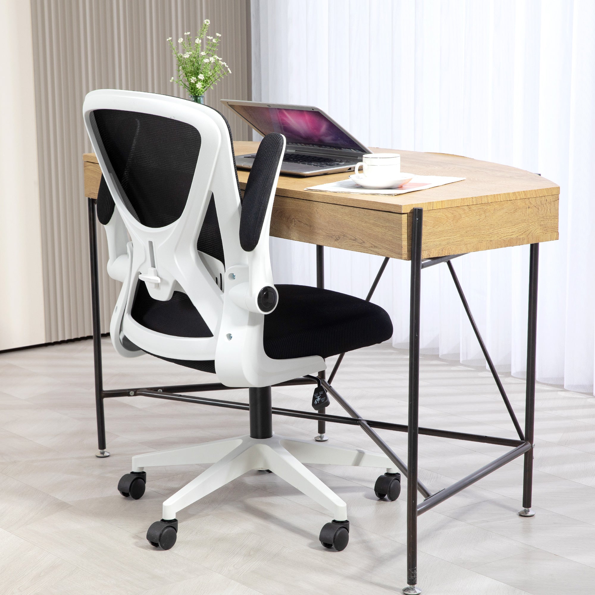  Chair with Flip-up Armrests Lumbar Back Support