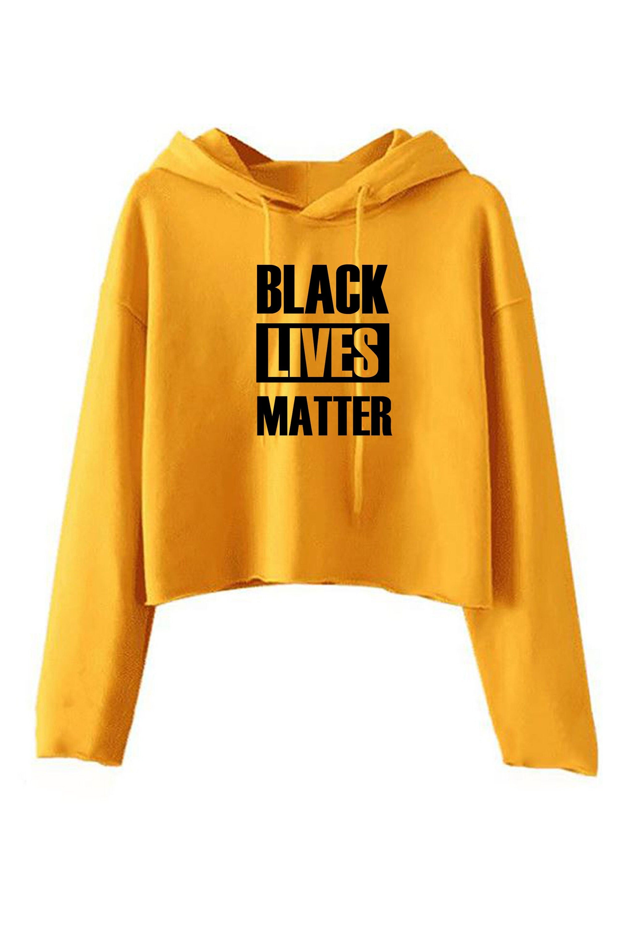 Black lives matter crop top crop-tops crop tops hoodie hood support equality racial equality say no to discrimination racism ladies womens