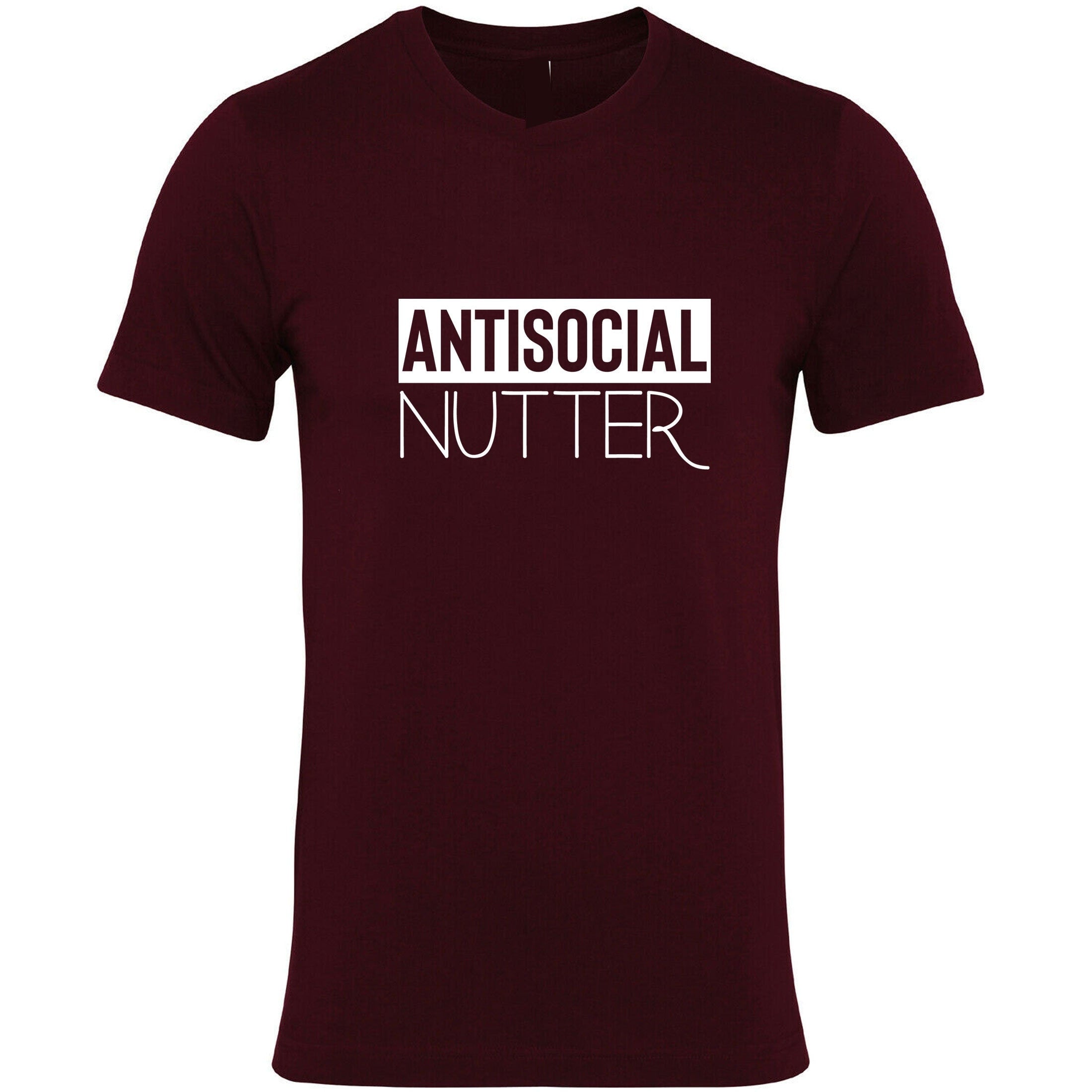 Antisocial nutter anti-social anti people tshirt t-shirt t shirt tee shirt i hate socializing funny ladies gift top mens unisex