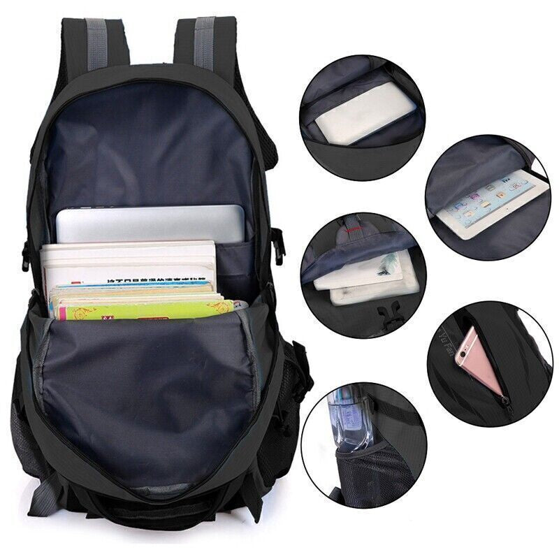 Large Waterproof Backpack 40L Bag Camping Hiking Walking Travel Rucksack Outdoor