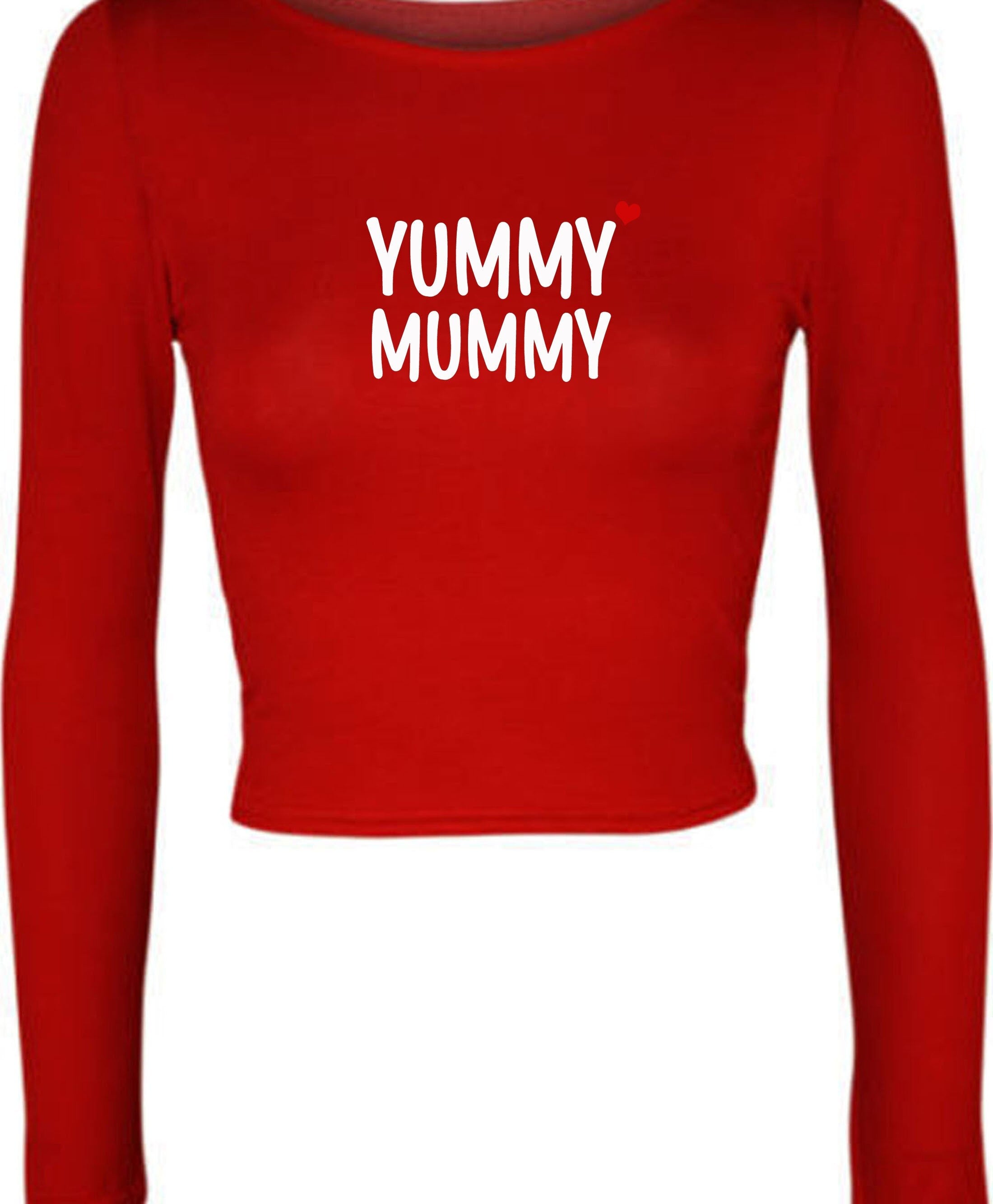 Yummy mummy crop tops crop-top croptop funny birthday gift for mother's day mama mom christmas present cute mommy grandmother