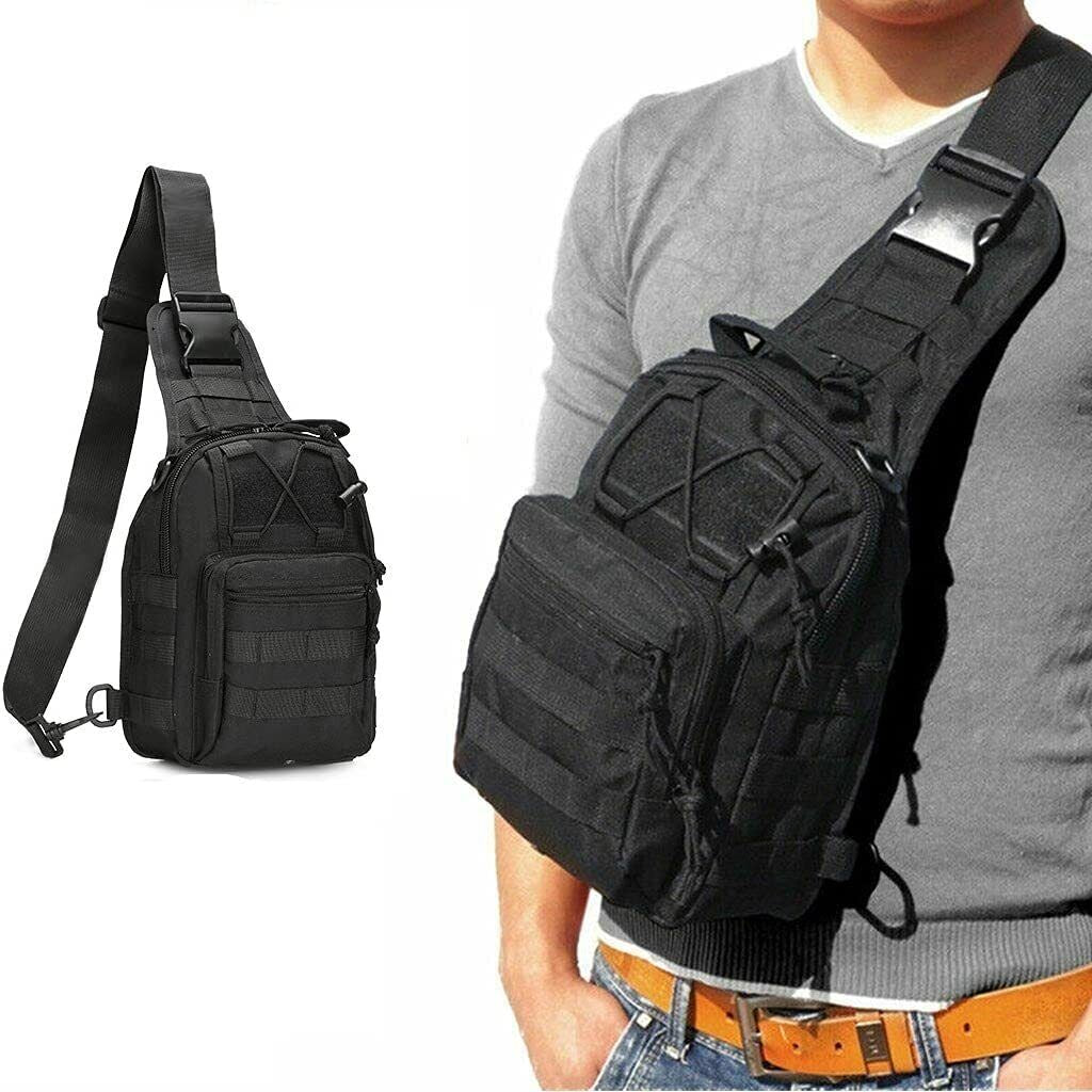 Mens Sling Backpack Molle Tactical Military Outdoor Travel Shoulder Chest Bag