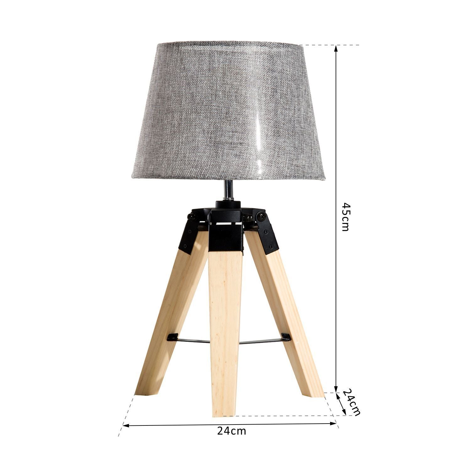 HOMCOM Tripod Table Lamp Living Room Night Lighting Bedside Desk D¨¦cor