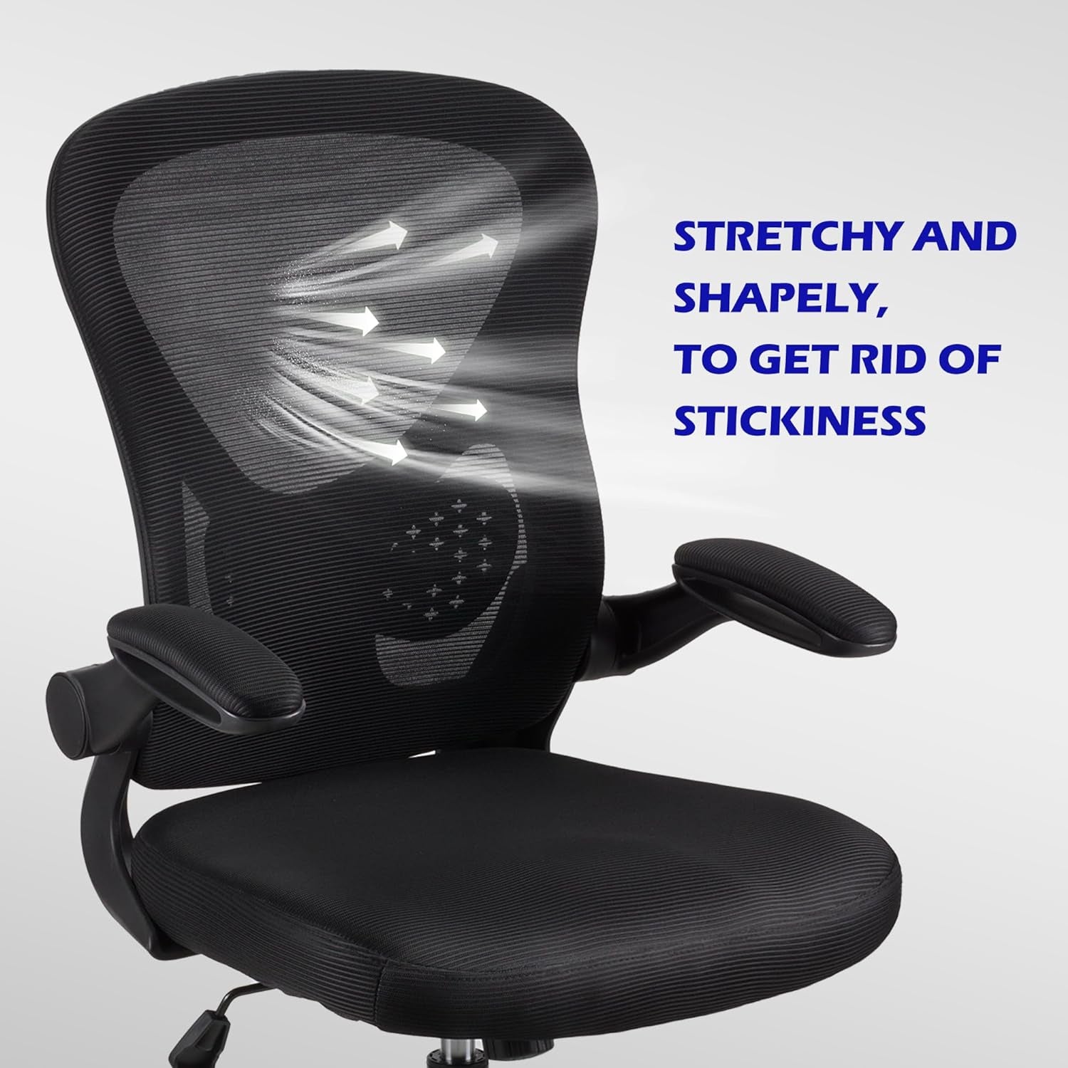 . adjustable office chair,ergonomic mesh swivel chair,office chair,desk chair,lumbar support,height adjustable,360°swivel rocking function,with 90° flip armrests,mesh back office chair (Black)