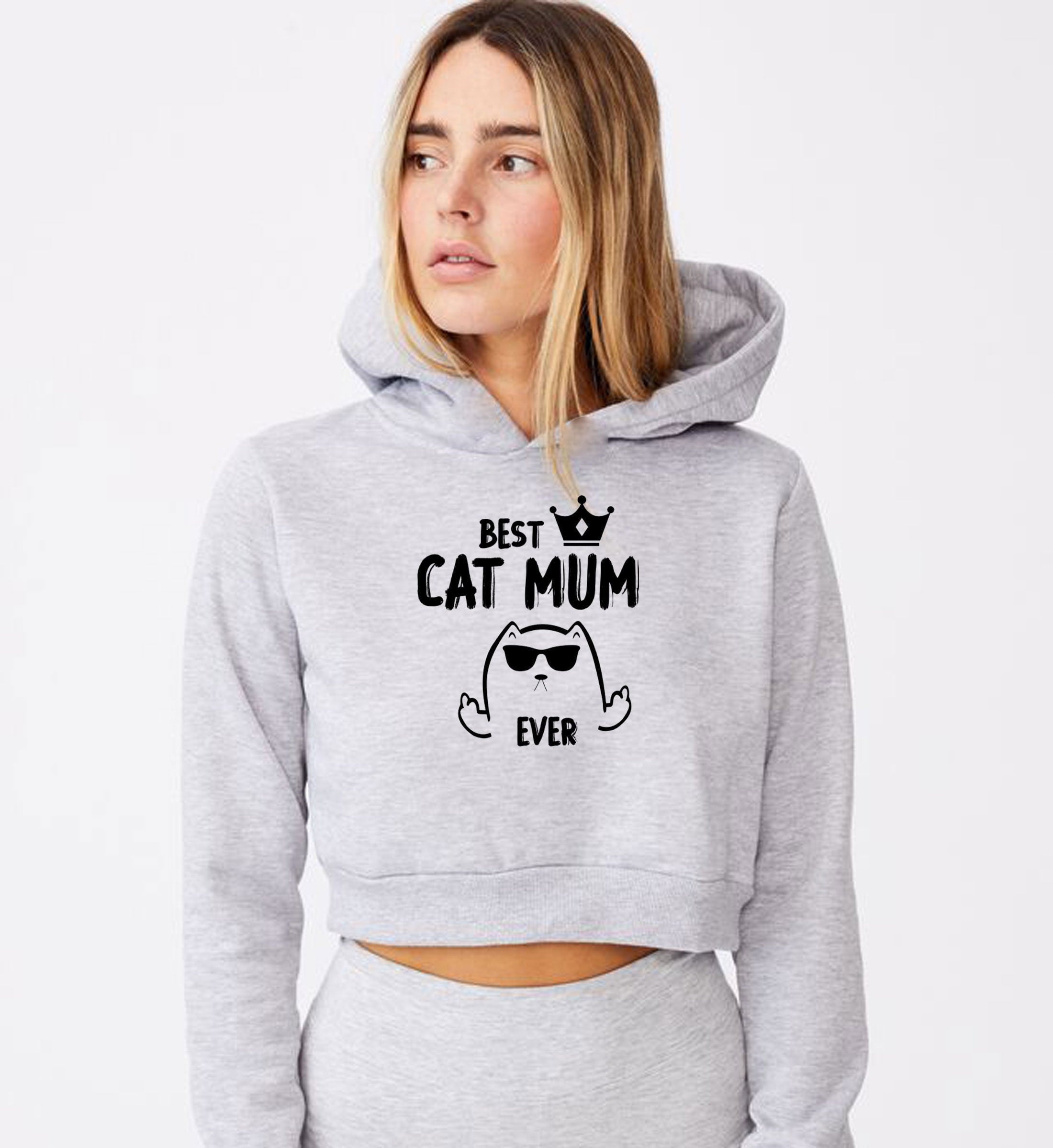 Best cat mum crop tops croptop crop-top hoodie hoody hood hooded gift cat mum gift birthday gift for women christmas present funny