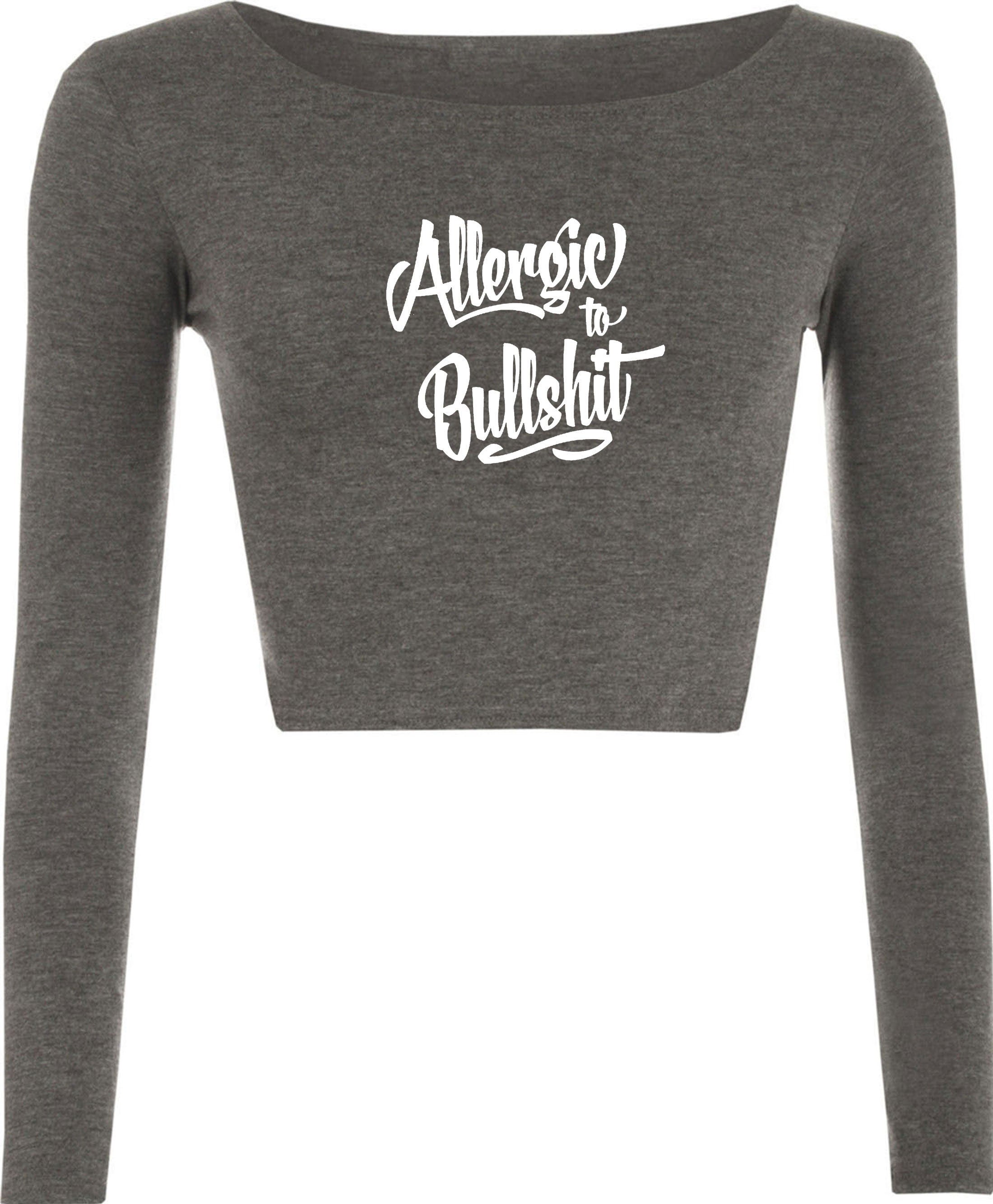 Allergic to bullshit crop top crop-tops street fashion urban cocaine high skate funny rude sarcastic womens unisex top