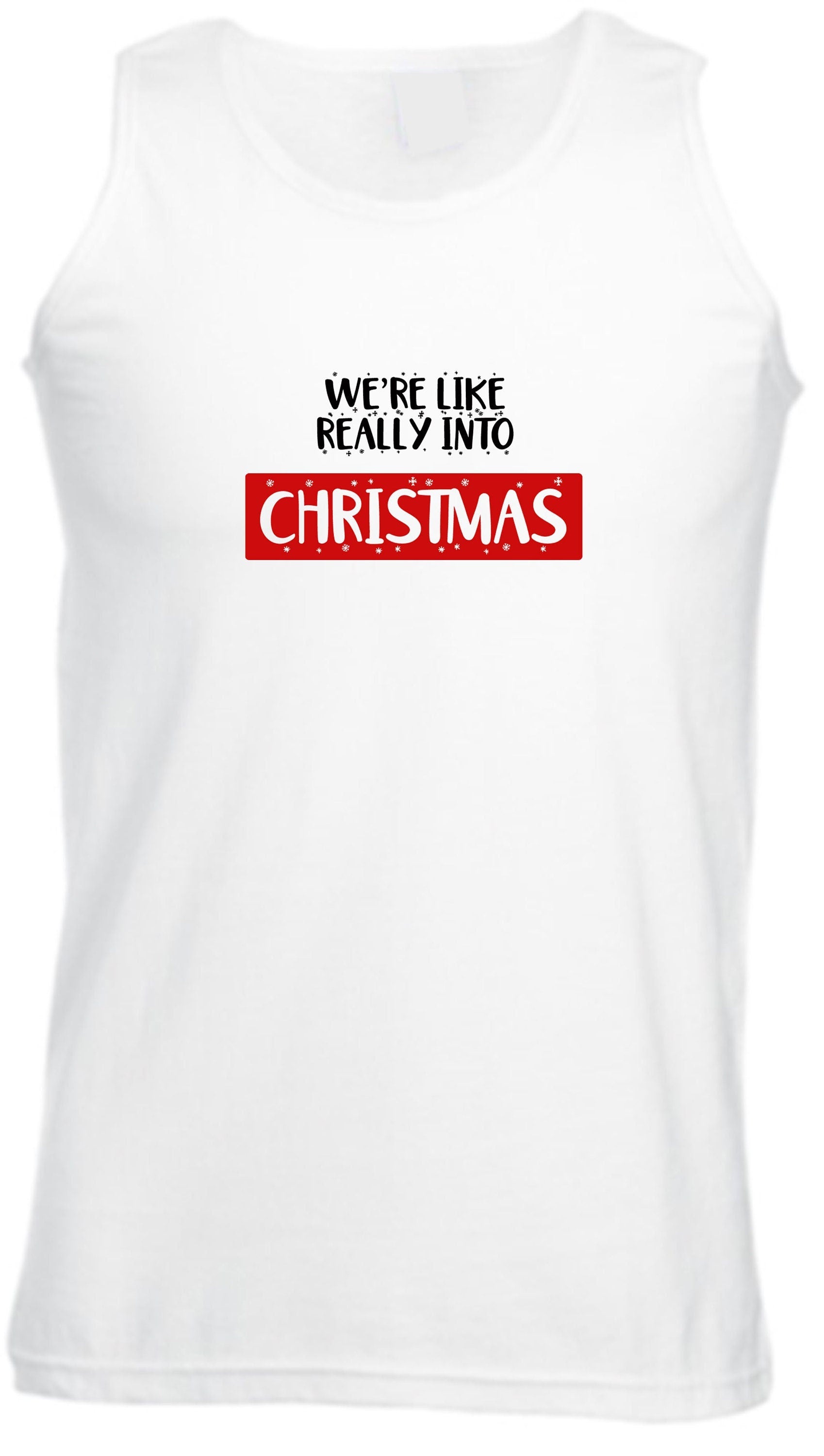 We're like really into christmas funny vest vests top tank gym workout exercise yoga present gift unisex xmas top trending