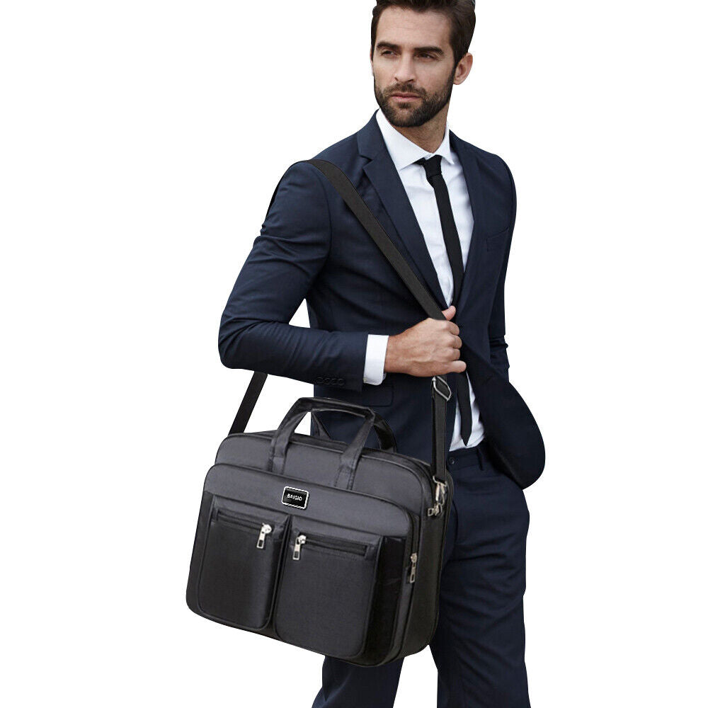 Men Shoulder Messenger Bag Waterproof Travel Business Work Laptop Bag Briefcase