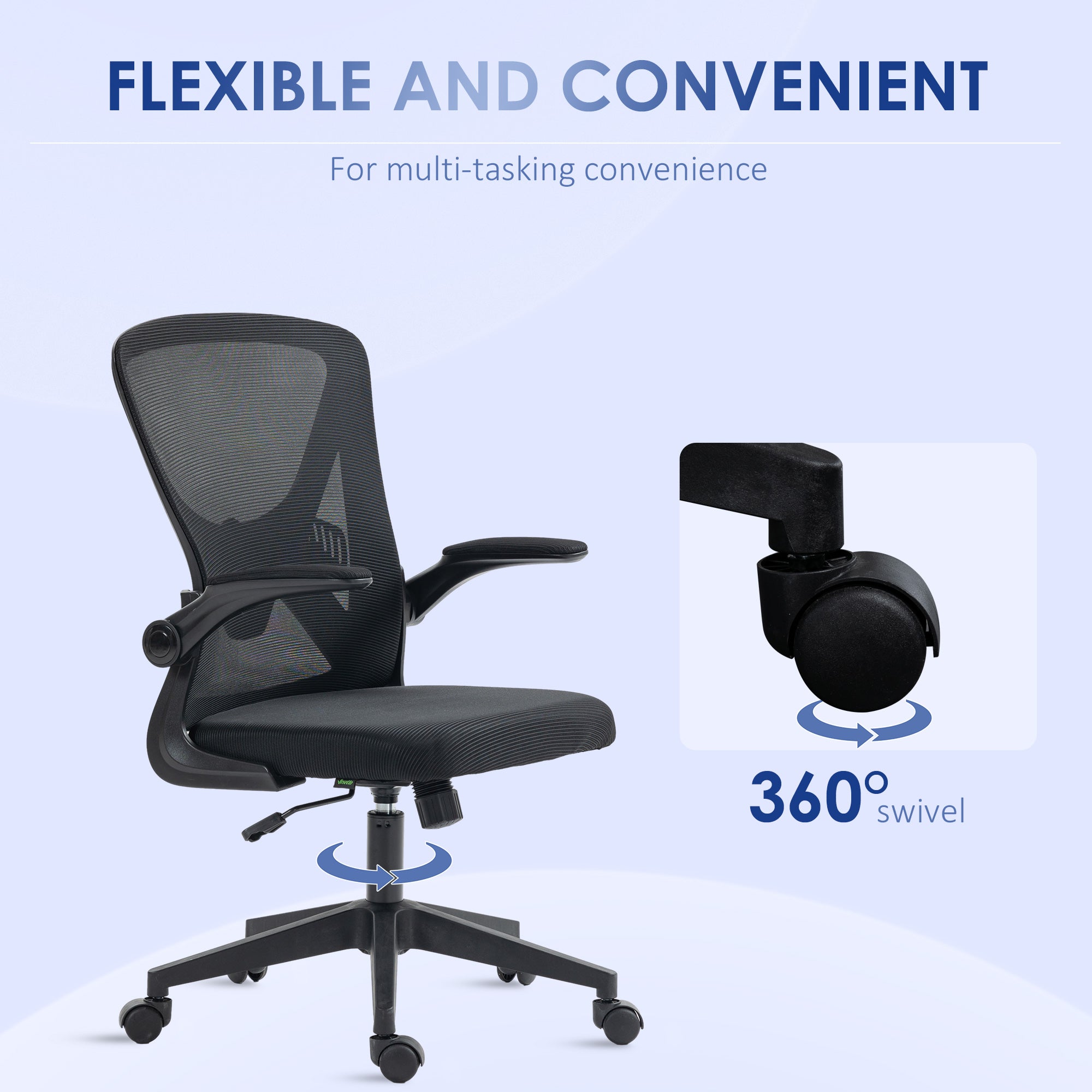  Chair with Flip-up Armrests Lumbar Back Support