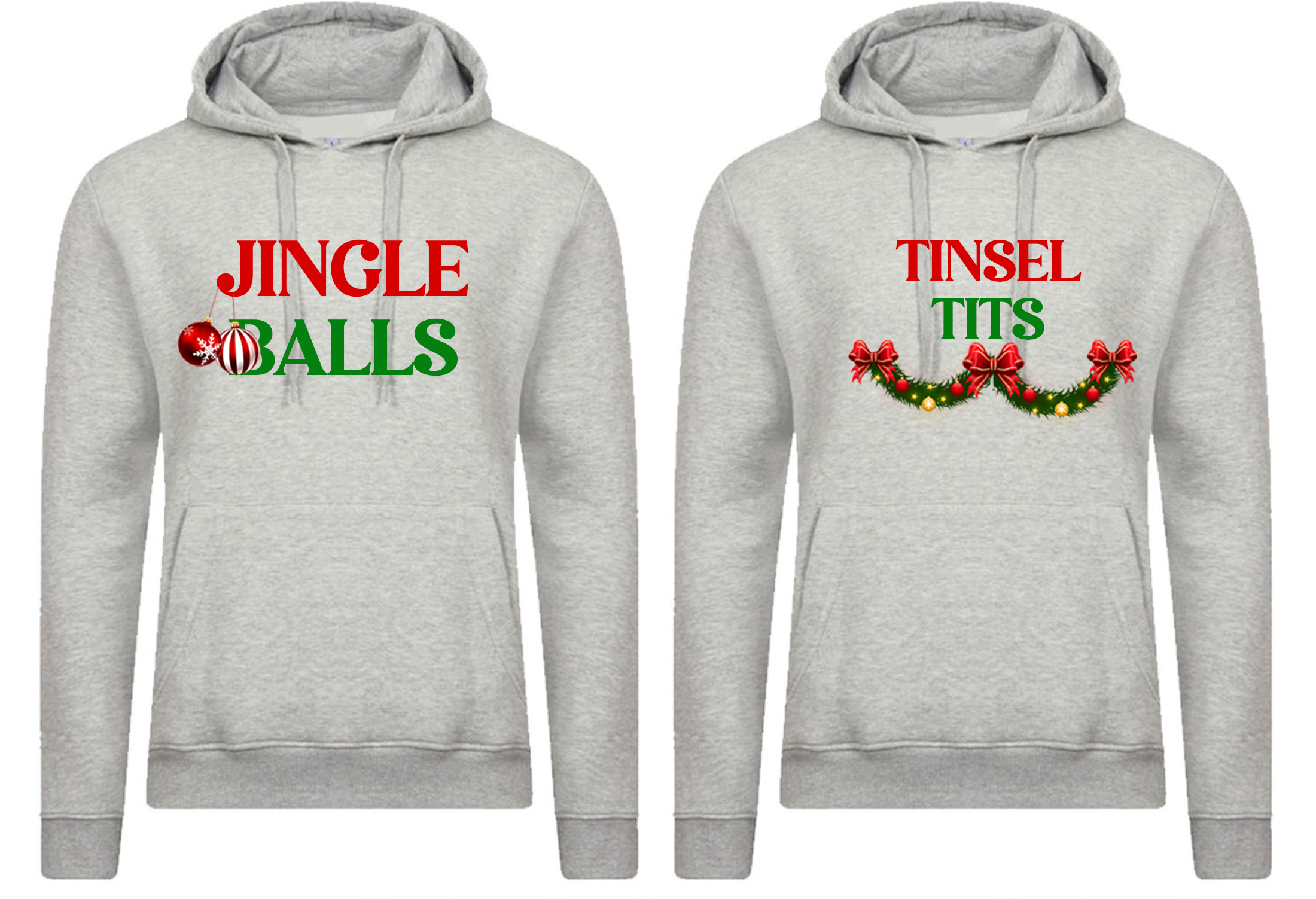 Jingle balls and Tinsel Tits Hood christmas married custom couple christmas Hoodies, couple matching shirts