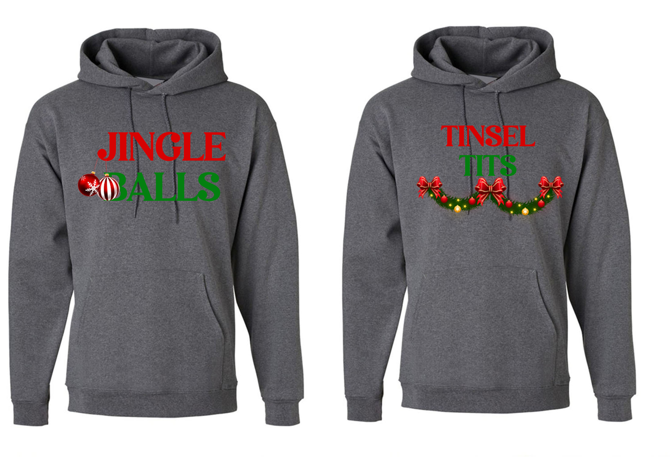 Jingle balls and Tinsel Tits Hood christmas married custom couple christmas Hoodies, couple matching shirts