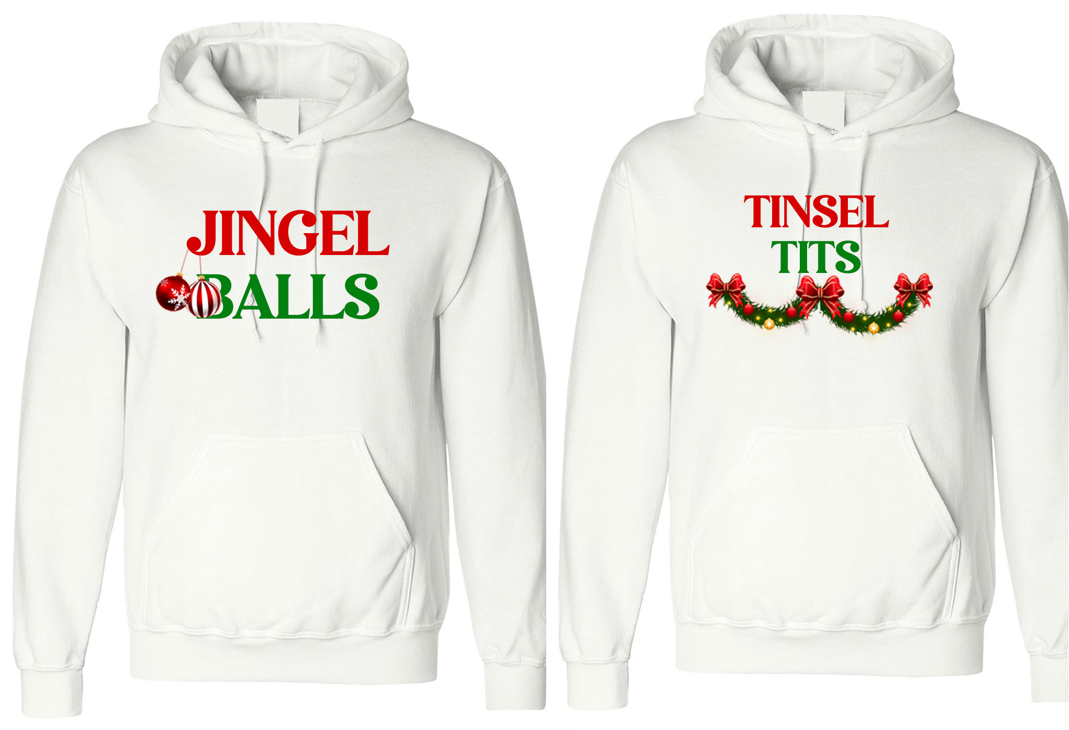 Jingle balls and Tinsel Tits Hood christmas married custom couple christmas Hoodies, couple matching shirts