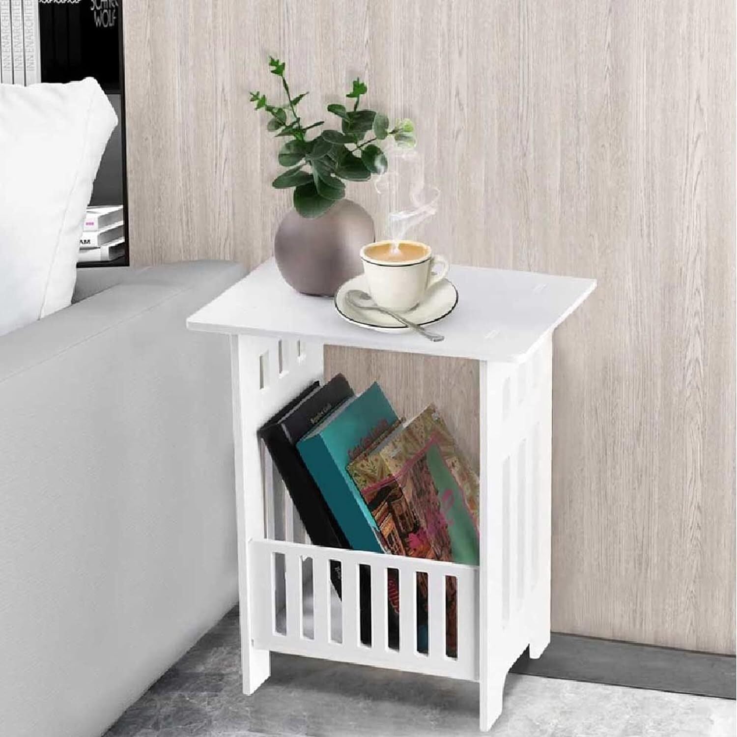 Bedside Table Cabinet Side End Table Nightstand Storage Organizer Home Stand UK