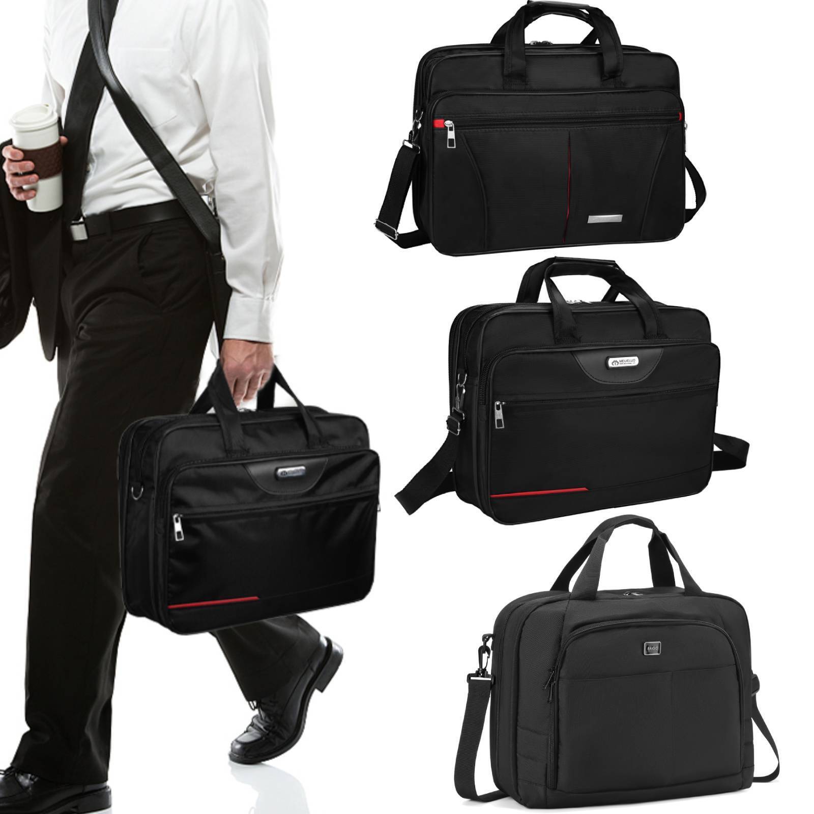 Men Briefcase Waterproof Padded Laptop Work Case Business Travel Shoulder Bag