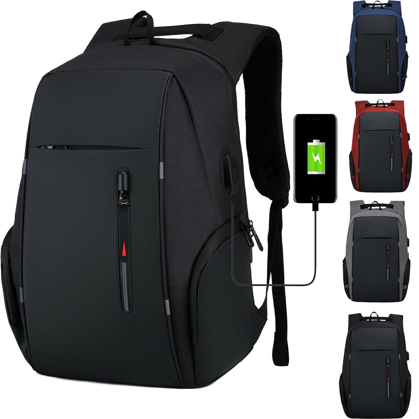 Men Women Boy Laptop Backpack Waterproof USB Rucksack Travel School Shoulder Bag