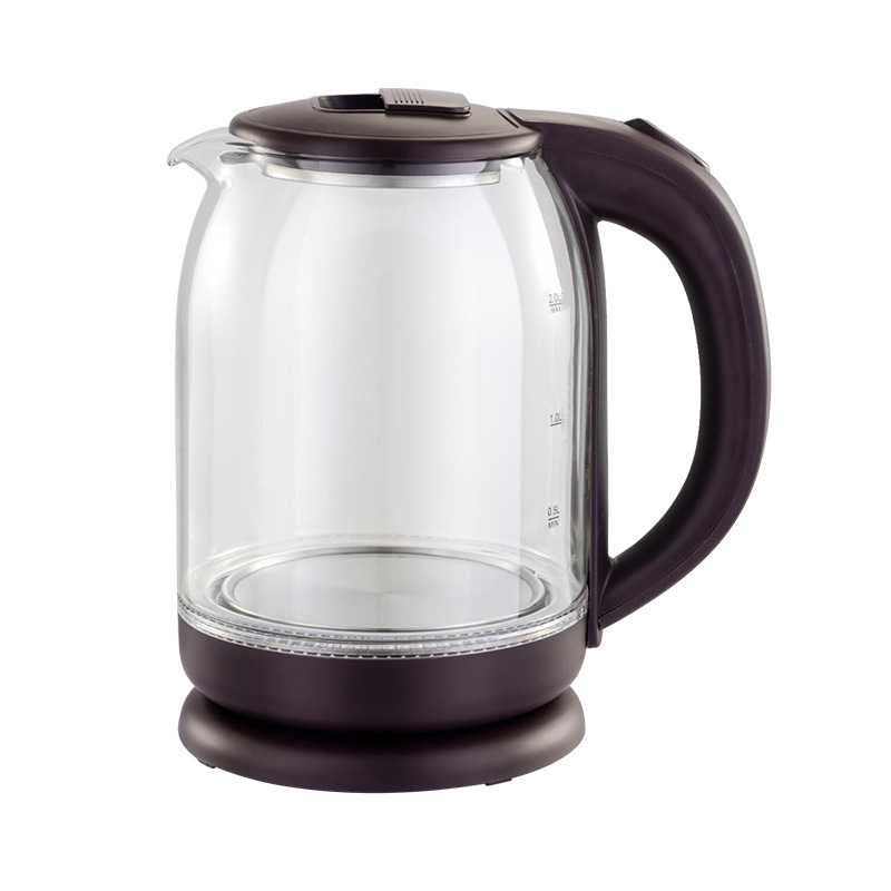 1.8L Electric Kettle Glass 360 Black LED Illuminated Portable Jug Security UK