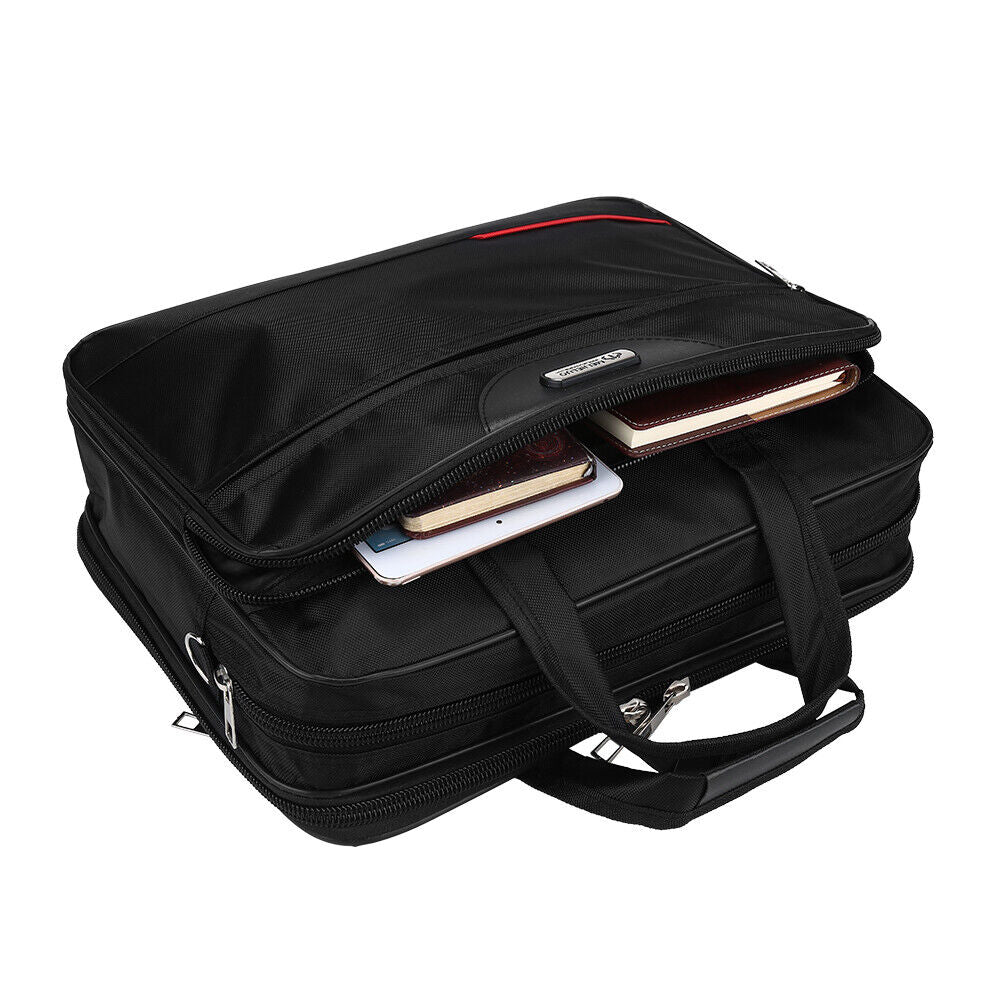 Men Briefcase Waterproof Padded Laptop Work Case Business Travel Shoulder Bag