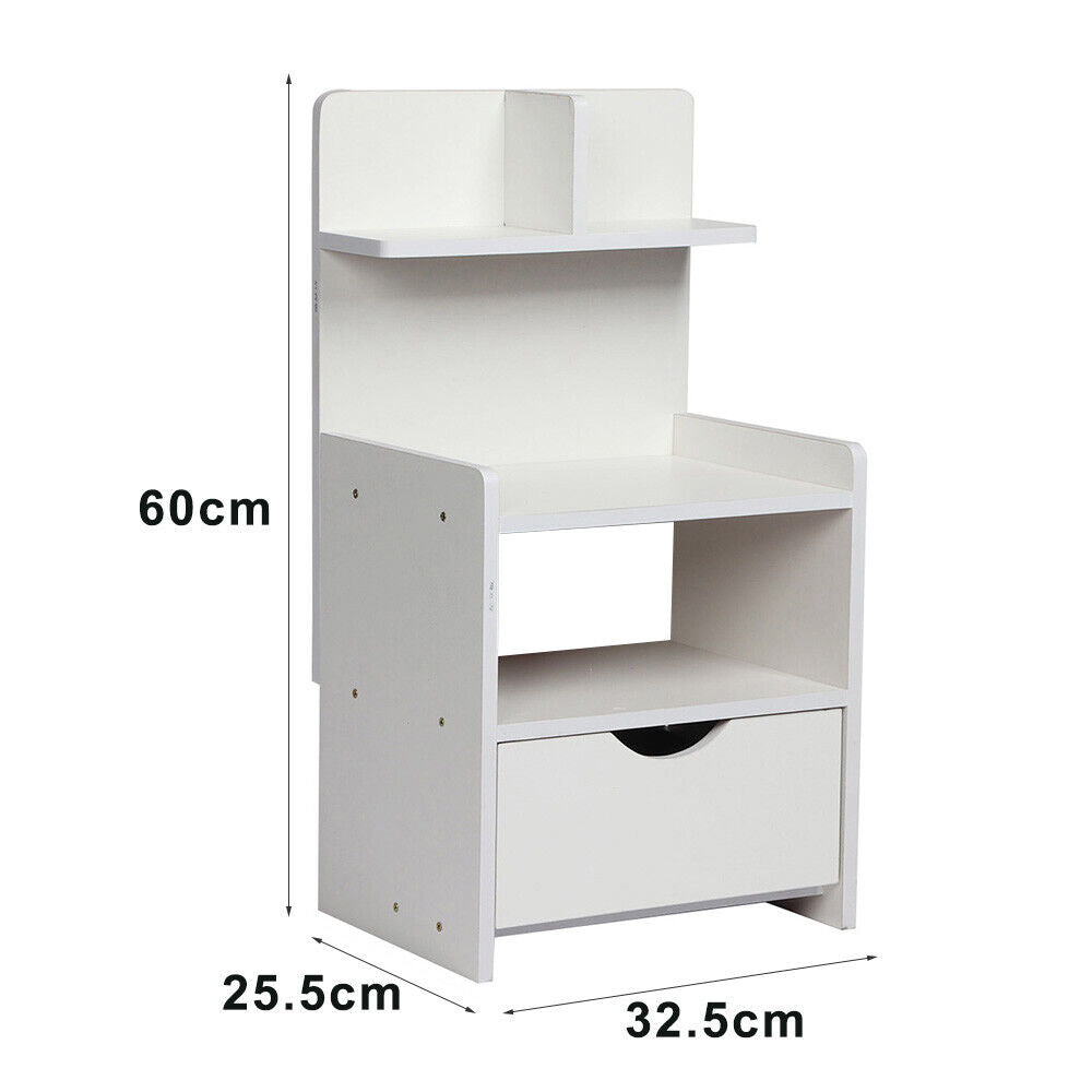 Fashion Bedside Table Drawer Cabinet Bedroom Furniture Storage Nightstand Shelf