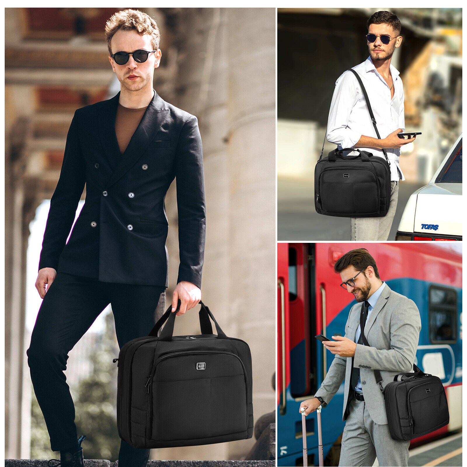 Men Briefcase Waterproof Padded Laptop Work Case Business Travel Shoulder Bag