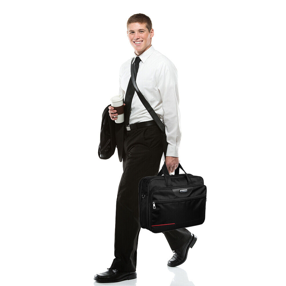 Men Briefcase Waterproof Padded Laptop Work Case Business Travel Shoulder Bag