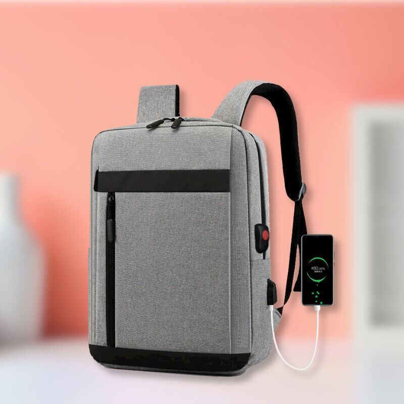 15.6 inch Mens Women Laptop Backpack Waterproof USB Rucksack School Shoulder Bag