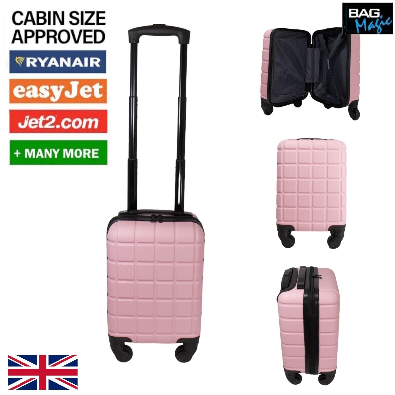 RyanAir 40x25x20cm Carry On Suitcase, Cabin Approved Underseat ABS Hard Luggage