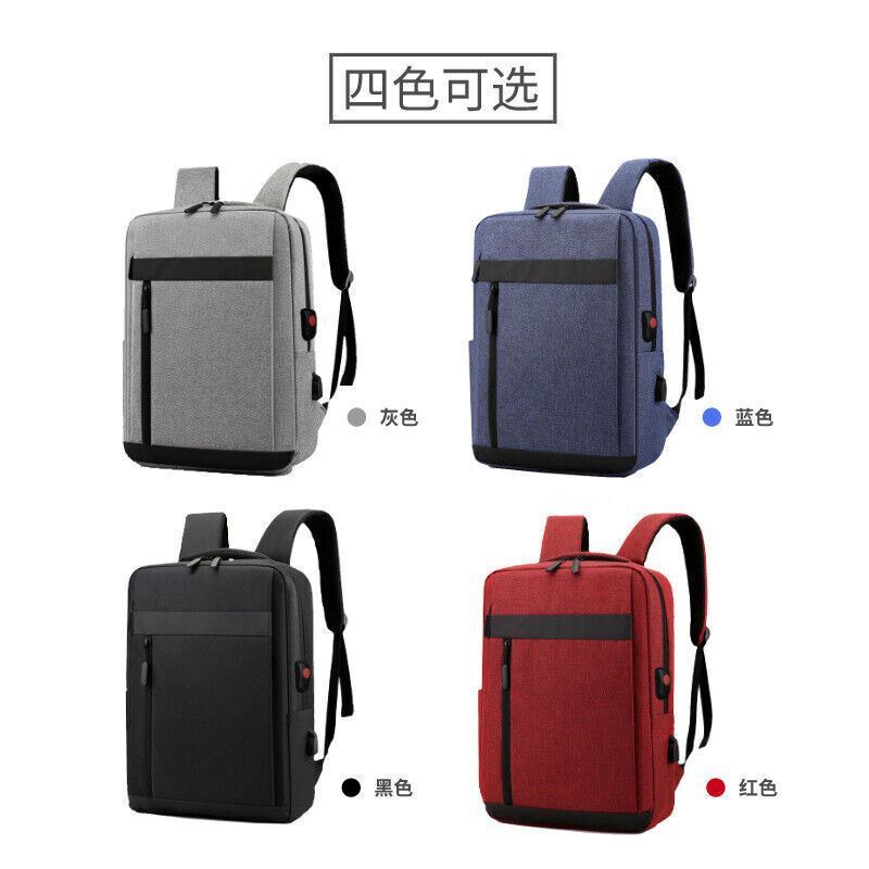 15.6 inch Mens Women Laptop Backpack Waterproof USB Rucksack School Shoulder Bag