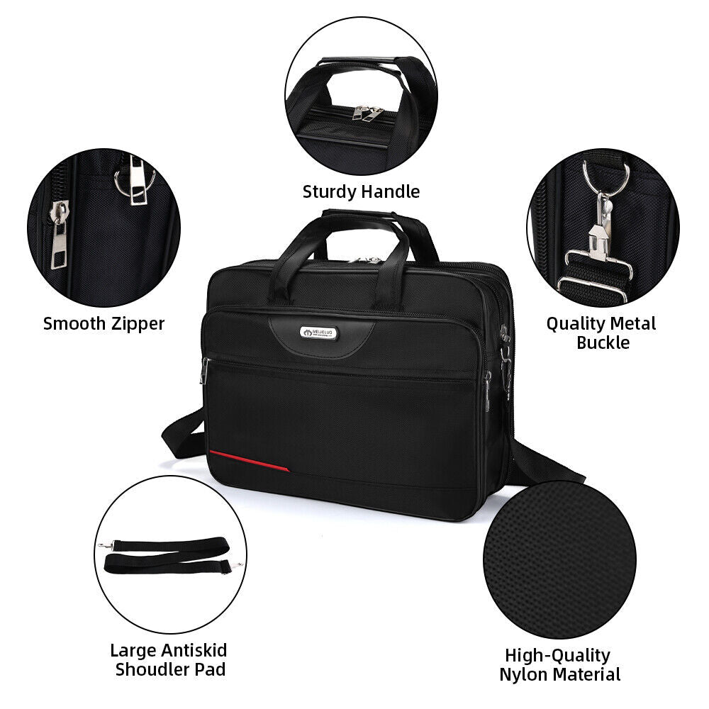 Men Briefcase Waterproof Padded Laptop Work Case Business Travel Shoulder Bag